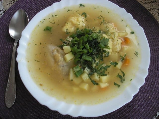 Суп с кабачковыми клецками